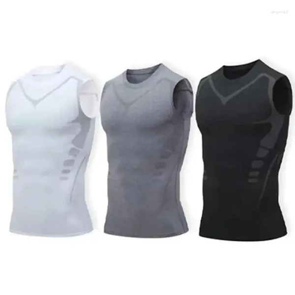 Shapers pour femmes Gilet de mise en forme ionique Body Shaper Compression Débardeur Hommes Minceur Ventre Contrôle respectueux de la peau Chemises sans manches