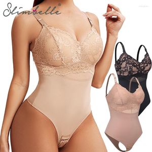 Shapers voor dames Kanten bodysuit Shapewear Ingebouwde beha Afslanken Buikcontrole Body Shaper Bovenborstkorset Hemdje BuLifter Jumpsuit