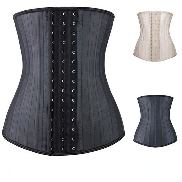 Gaines pour femmes Entraîneur de taille en latex 25 Corset serré pour femmes en forme d'os en acier avec corps fille perte de poids ventre de sport avec sous-vêtements grande taille fête 230404