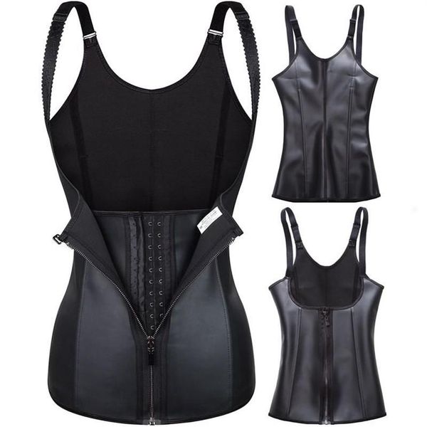 Shapers Femmes Latex Taille Formateur Gilet Corset Minceur Shapewear Femmes Acier Désossé Corps Shaper Fermeture À Glissière Modélisation Sangle Xtreme300K