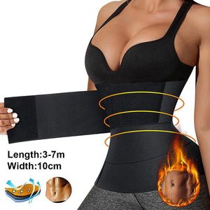 Faja moldeadora de cintura larga para mujer, cinturón de entrenamiento para torso corto, envoltura abdominal, recortador abdominal, corsé para quemar grasa, deportes, Control del vientre, fajas para mujer