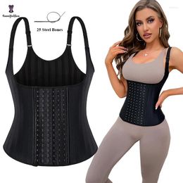 Vrouwen Shapers Modellering Riem Body Shaper Latex Afslankgordel Vest 25 Spiraal Staal Uitgebeend Taille Training Corset Met 6 Haken