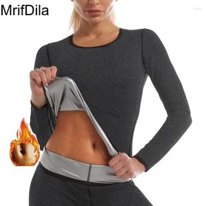 Shapers pour femmes Mrifdila Sauna Sweat Tops pour femmes T-shirt de compression haute performance conception spéciale de stiches externes sportives