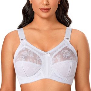 New 2024 Women's Full Coverage Shapers Lace Wireless Minimizer Bras for Plus Size