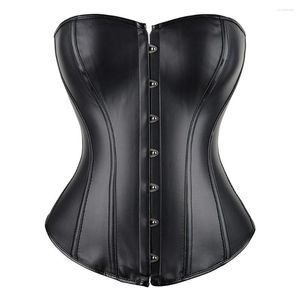 Dameshoeders overbust korset plus maat sexy corselet corsets en bustiers tops rood zwart faux leer gotische lingerie vrouwen lichaam shaper