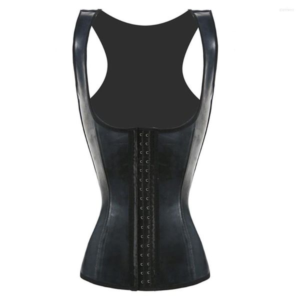 Formadores de mujeres Plus Black Body Latex Tank Corset Top Sexy Shinny Chaleco Shaper Ropa interior Mujeres Adelgazamiento Cinturón Cintura Trainer Shapewear