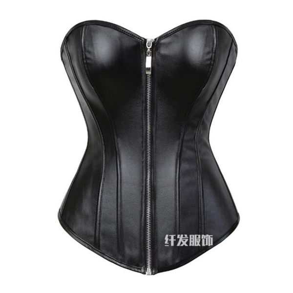 Shapers pour femmes Plus taille fausse corset corset sexy bustier club bustier lingerie zipper costume lace up waist Cincher top sous-vêtements