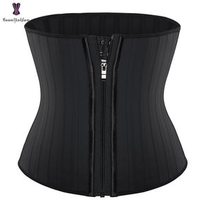 Shapers pour femmes, plus la taille XS à 6XL Latex Caoutchouc Zip Gaine Gaine Sport Girdles 25 Steel Boned Waist Trainer Corset Femmes Body Shapewear 230519