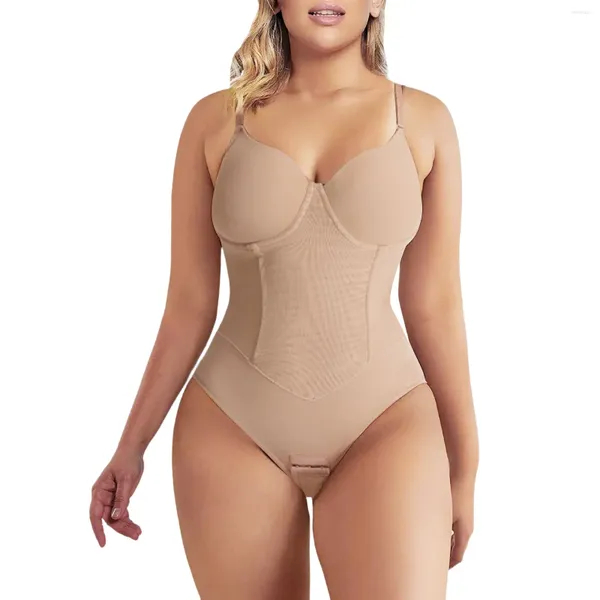 Shapers Femmes Body sans couture Femmes Sexy Underwire Shaped Corset Tummy Control Combinaison Post-Partum Gaine Ceinture Boucle Entrejambe Sous-vêtements