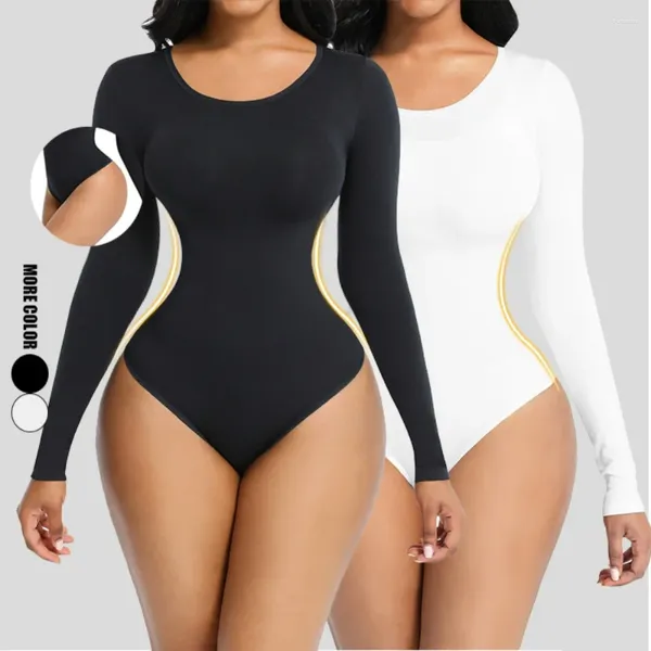 Femmes Shapers sans couture à manches longues string body Shapewear minceur hanche levage sous-vêtements serré moulante combinaison hauts