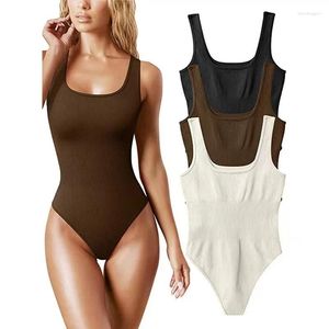 Shapers voor dames Naadloos schroefdraadvest Taillelift Hip Shapewear Jumpsuit met ronde hals Buikplooi