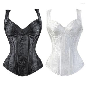 Dames Shapers Sexy Korset Met Cup Lingerie Rits Kant Bovenborst Taille Trainer Bustier Grote Maat S-2XL