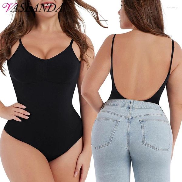 Formadores de mujeres Sexy Low Back Shapewear Body Mujeres Entrenador de cintura Body Shaper Thong Dupes Shaping Corset Tops y sujetador sin espalda