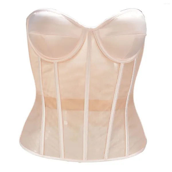 Modeladores de mujeres Sexy Thin Body Shaper Ropa interior Corsé Entrenador de cintura Lencería Corsés de encaje Perspectiva Malla Fajas Ropa de moda para mujeres