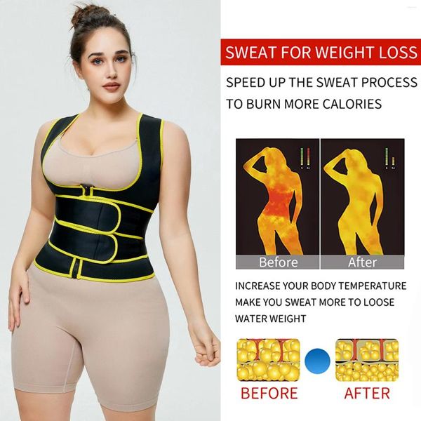 Shapers pour femmes Shape Set Attaches à crochets et boucles à droite Fermeture à glissière réglable Estomac en corset Bodybuilding Grande taille Corps de transpiration violente