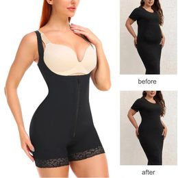 Shapers Femmes Shapewear pour les femmes post-partum Tummy Control Compression Belly Body Shaper Bulifter Body Open Buste Corset avec fermeture à glissière