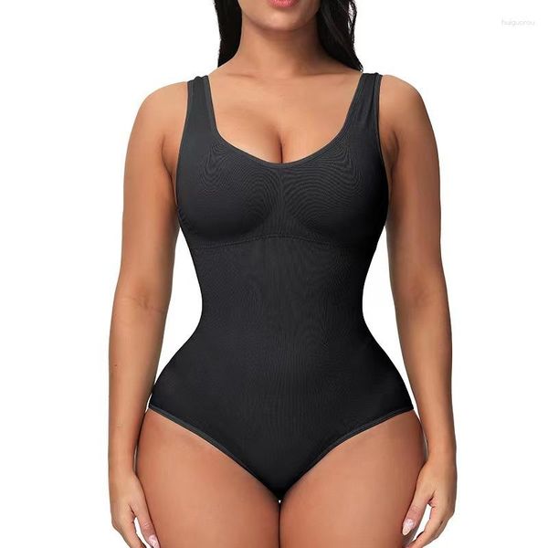 Femmes Shapers Minceur Body Shapewear Femmes Top Solide Enveloppé Triangle Combinaison Combishort Contrôle Du Ventre Réduisant Le Corps Complet Shaper