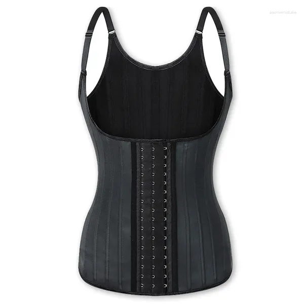 Shapers pour femmes Corps en latex lisse Minceur Shapewear Gilet Taille Entraîneur Sweat Sport Gaine de ventre Modélisation Sangles Acier désossé Posture Shaper