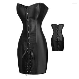 Shapers pour femmes Corsets et bustiers taille longue spéciaux Vêtements gothiques Robe corset en polyester noir Spiked Shapper Plus Size S-6XL