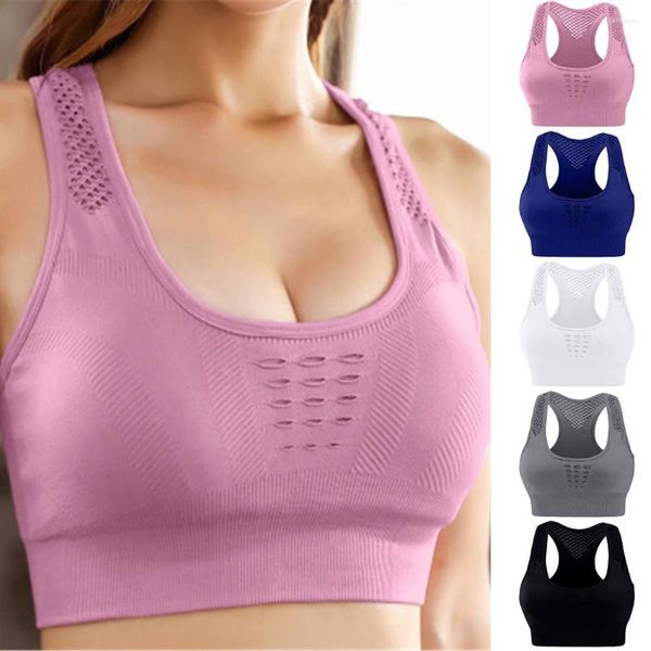 Soutien-gorge de sport rembourré sans couture pour femmes, soutien à fort impact pour vêtements de yoga, soutien-gorge dos nu