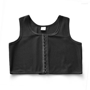 Dameshoeders Tomboy Chest Binder Les Lesbian FTM Transgender Vest Flat Breast Slanke Shaper Corset Mesh Underendhirt Zippertanktops