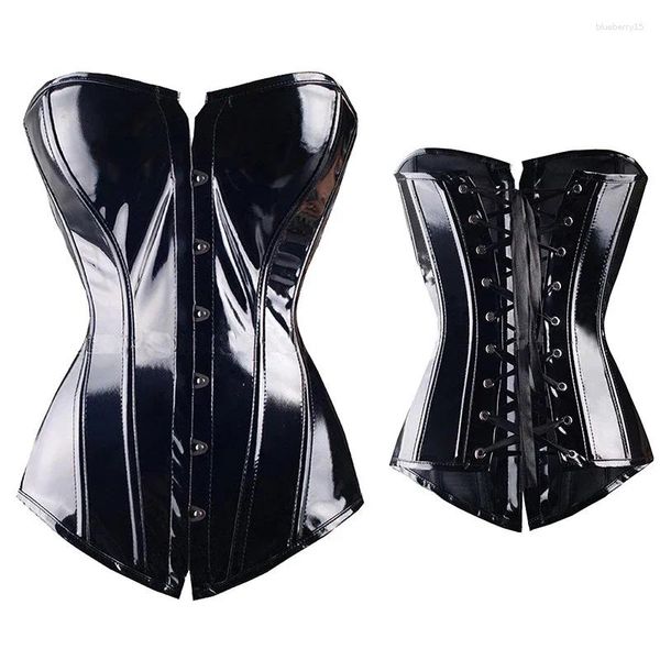 Shapers pour femmes TPJB Sexy Femmes PVC Overbust Corset Steampunk Lingerie Top-Goth Cuir Taille Formateur Body Shaper