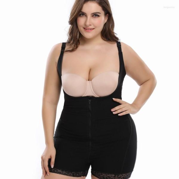 Moldeadores de mujer, ropa moldeadora de Control de barriga para mujer, Fajas sin costuras de encaje, mono con cremallera, busto abierto, pantalones cortos moldeadores de cuerpo para la mitad del muslo, adelgazantes