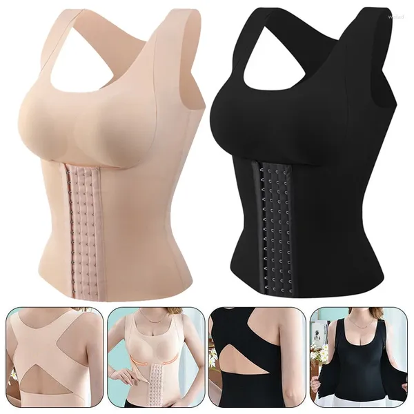 Formadores de mujeres Mujeres mejoradas Chaleco adelgazante 13 filas de gancho Corrector de postura Control de barriga Fajas Soporte de espalda Push Up Bra Tank Top