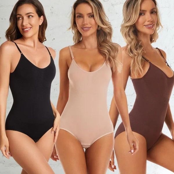 Shapers para mujer Body con cuello en V Shapewear Mujeres Cuerpo completo Shaper Control de barriga Adelgazante Funda BuLifter Entrepierna Hebilla Pantalones de elevación de cintura