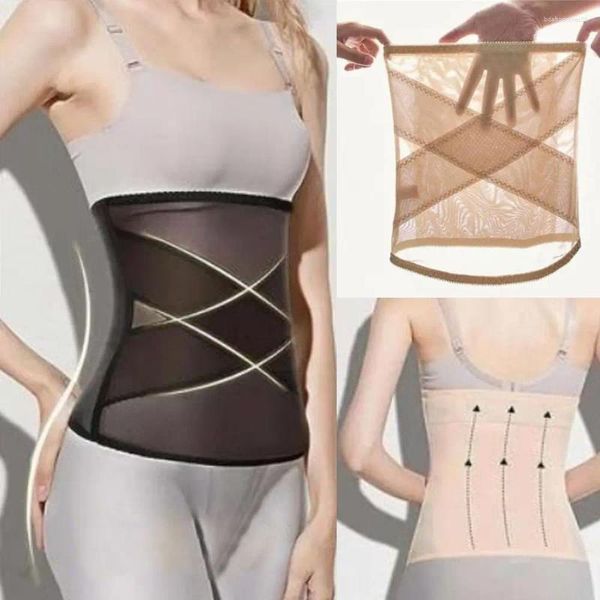 Shapers pour femmes taille façonnant la ceinture de maille croisée invisible super élasticité maternité post-partum bande de bandage respirant ceinture de ventre yoga