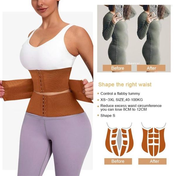 Formadores de mujeres Entrenador de cintura Body Shapewear Mujeres Tummy Adelgazamiento Vaina Mujer Plana Vientre Faja Postparto Wrap Belt