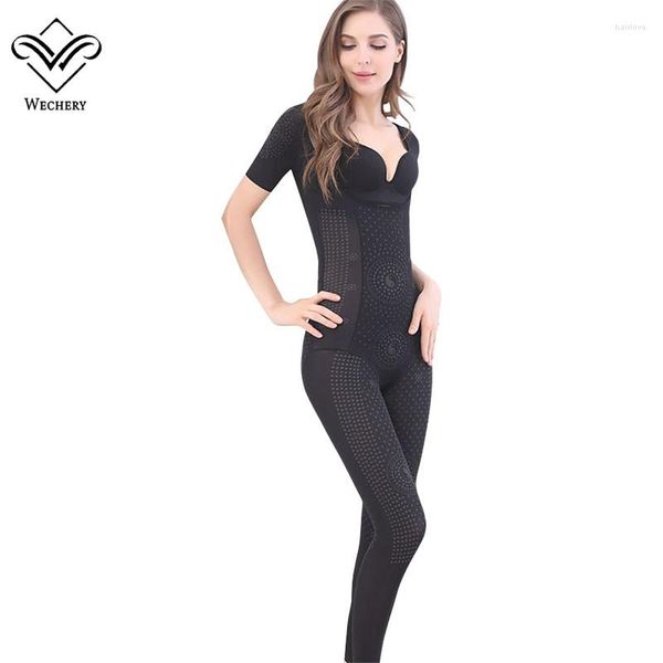 Shapers Femmes Wechery Femmes Minceur Bodys Full Body À Manches Longues Shapewear Modélisation Sans Couture Plus Taille Lingerie Bulifter Nude