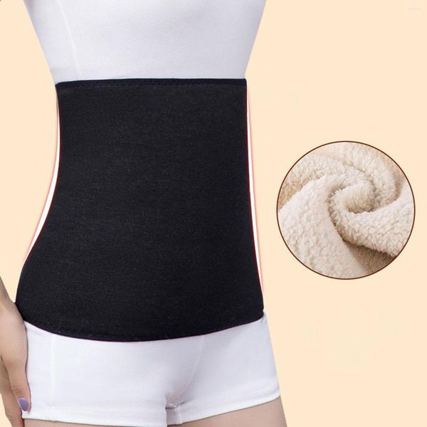 Moldeadores para mujer, cinturón cálido de invierno, felpa de doble capa gruesa, calentador de cintura para mujer, soporte Lumbar elástico, Protector de estómago