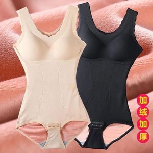 Femmes Shapers Hiver Femmes Chaud Minceur Bodys One Piece Shapewear Tops Tummy Control Body Shaper Camisole Combinaison avec soutien-gorge intégré