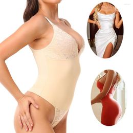 Damesjaberse dames v-hals camisole kanten shapewear bodysuit backless lingerie sexy string ondergoed beeldhouwen body shaper fajas