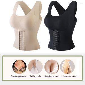 Shapers Femmes Femmes 4-en-1 Seanless Boucle avant Soutien-gorge sans fil Push Up Posture Correcteur Débardeur Ceinture Body Shaper Cross Drop