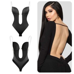 Shapers voor dames Verstelbare rugloze beha Shaper BH-body's Naadloze string Diepe V-hals voor dames Duidelijke band voor feestjes Jurken Ondergoed 230612