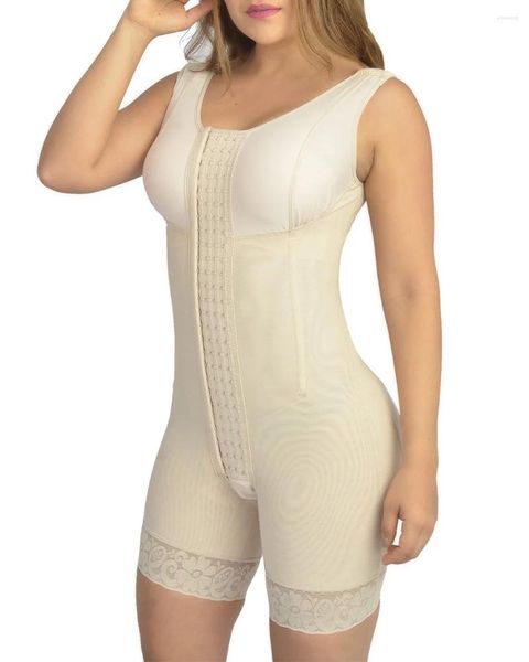 Shapers Femmes Femmes Body avec soutien-gorge et 4 rangées d'yeux de crochet large bandoulière Fajas forme complète du corps haute compression Shapewear