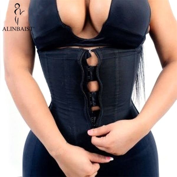 Femmes Shapers Femmes Latex Taille Formateur Body Shaper Corsets avec Zipper Cincher Corset Top Minceur Ceinture Noir Shapers Shapewear Plus La Taille 220928