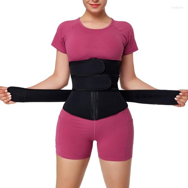 Moldeadores de mujer Mujeres Neopreno Sauna Cremallera Cintura Entrenamiento Corsé Túnica Cinturón Pérdida de peso Compresión Trimmer Entrenamiento Deportes Fajas Cinturones