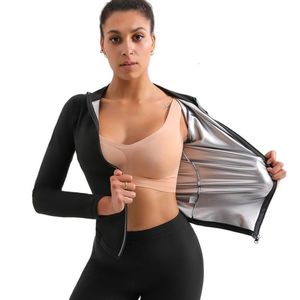 Damesjaberse vrouwen Sauna Shrit met mouwen Gym Zweetpak Gewichtsverlies Tops Vest Fitness Slankheid Body Shaper Training Training 221201