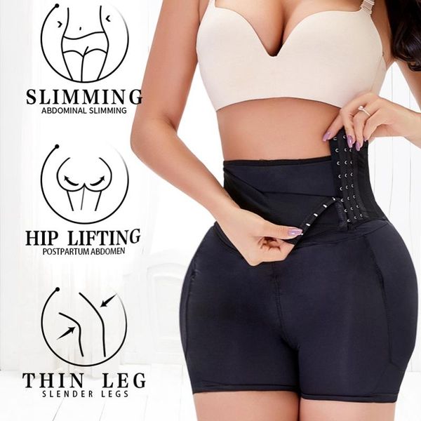 Femmes Shapers Femmes Shapewear Zipper Body Shaper Taille Haute Tummy Control Sous-Vêtements Faux Cul Hip Enhancer Rembourré BuLifter Push Up Culotte