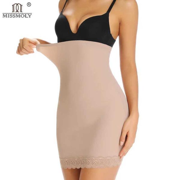 Shapers des femmes Scolarisation des femmes Shapewear Miss Moly High Way Lace Up Underdress Shaper Sexy Samouss Tamim Control Half Slip Lingeries Bodys Y240429