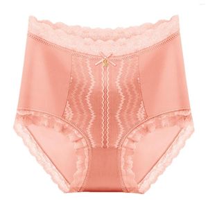 Moldeadores de mujer Cintura alta y abdomen Encaje sexy Levantar las nalgas Bragas breves puras Ropa interior larga de seda Mujeres Pantalones ligeros