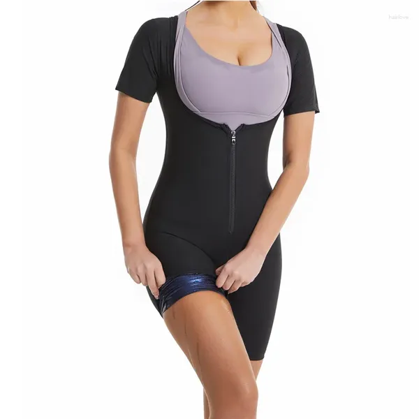 Shapers Femmes Femmes Sauna Costume pour la perte de poids Full Body Shaper Shapewear Body Sweat Minceur Entraînement Taille Entraîneur avec manches