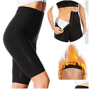 Femmes Shapers Femmes Shapers 3 rangées Crochets Ventre Contrôle Fat Burn Pantalon Piège À Chaleur Sauna Transpiration Legging Pour Taille Formateur Leggings D Dhvc3