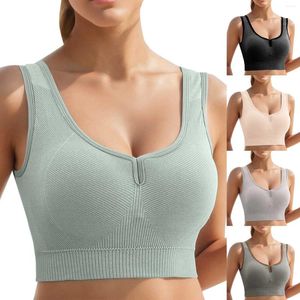 Shapers pour femmes Soutien-gorge de sport pour femmes Longline sans fil rembourré avec soutien moyen Soutien-gorge de yoga Gym Running Débardeurs d'entraînement