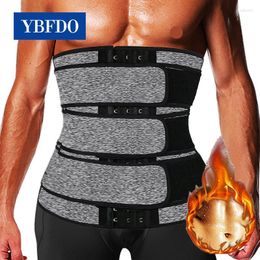 Formadores de mujeres YBFDO Sauna Sudor Cintura Entrenador Corsé Tres Cinturón Adelgazamiento Vaina Reducción de Vientre Hombres Shapewear Abdomen Fat Burn