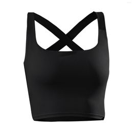 Soutien-gorge de yoga Shapers pour femmes Couleur unie Haute élasticité Coussin de poitrine détachable Beau dos Sports Matin Rembourré