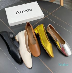 Sapatos femininos Aeyde Sapatos retos biqueira quadrada fashion novos clássicos vintage marca sapatos confortáveis